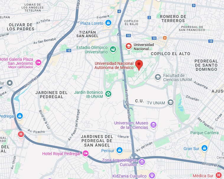 unam-map Mapa con ubicación de la UNAM en México