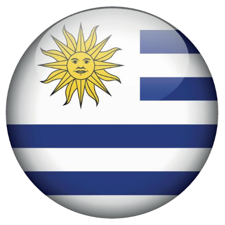 Imagen de bandera de Uruguay botón redondo